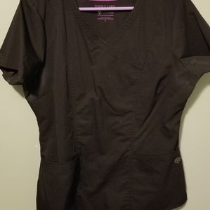 Healing hands black scrub top large